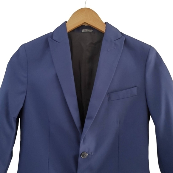 Calvin Klein Navy Blue Regular Fit Two Button Blazer Size 12 - Picture 3 of 10